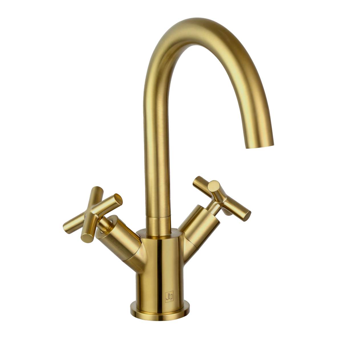 JTP Solex Brushed Brass Mono Deck Mounted Swivel Spout Basin Mixer (66181BBR)