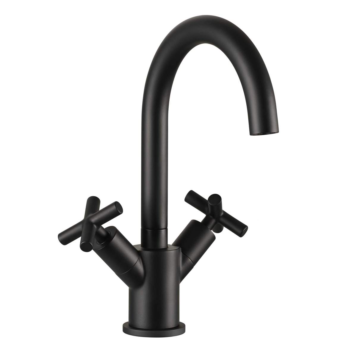 JTP Solex Matt Black Mono Deck Mounted Swivel Spout Basin Mixer (66181MB)