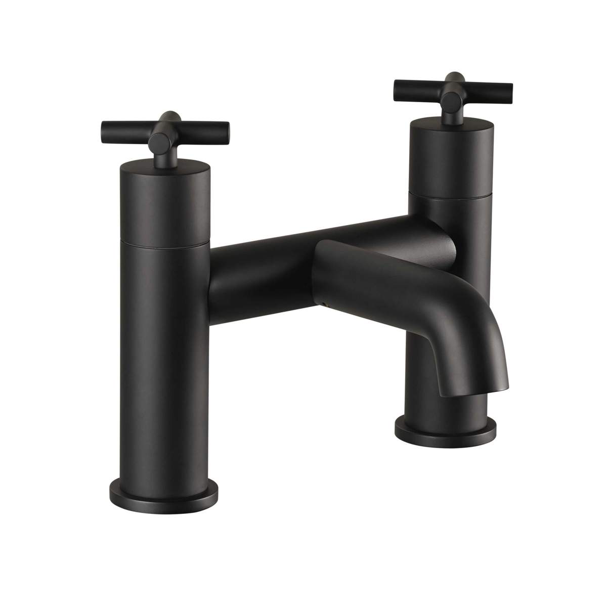 JTP Solex Matt Black Deck Mounted Bath Filler (66223MB)