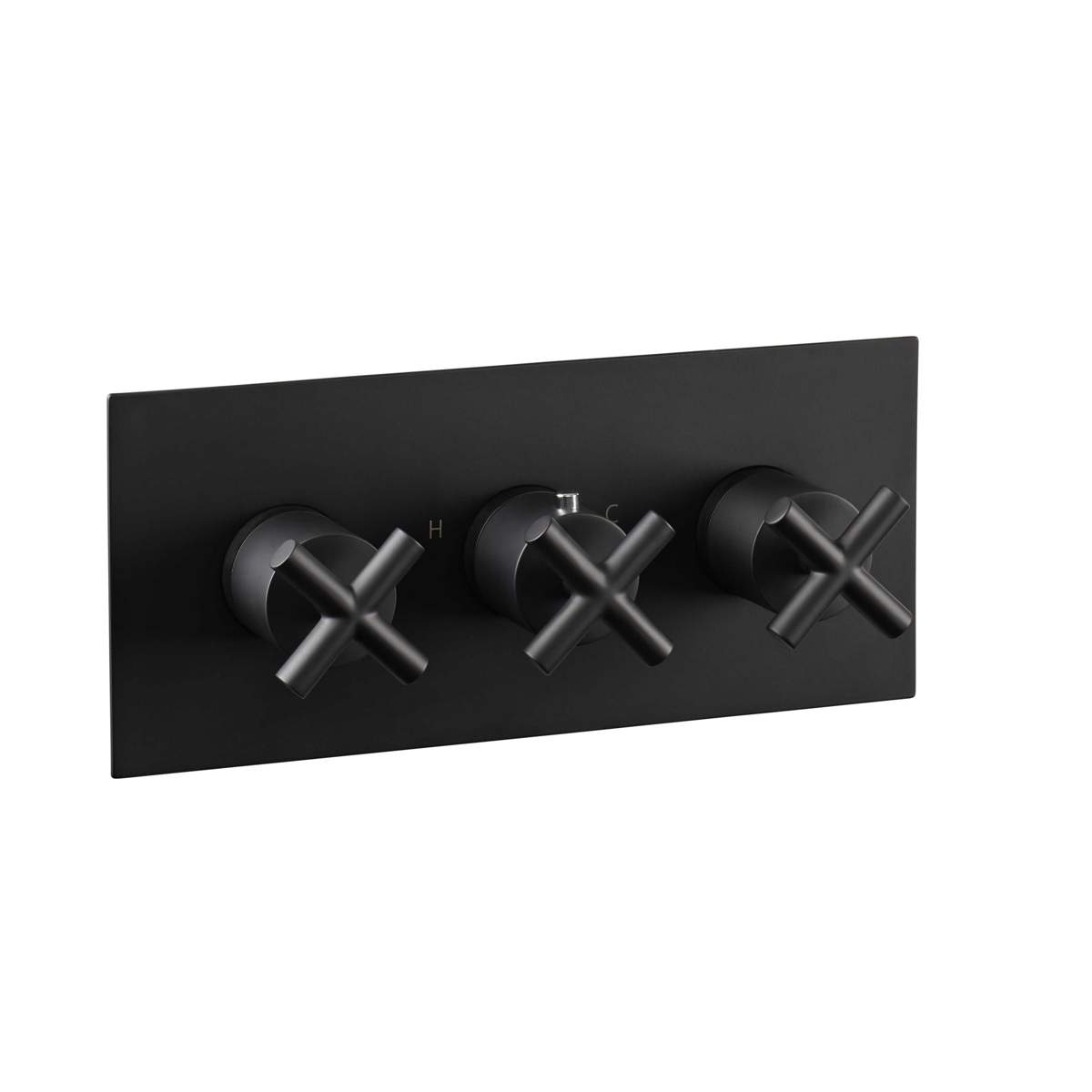 JTP Solex Matt Black Thermostatic Concealed 3 Outlet Horizontal Shower Valve (6692AMB)