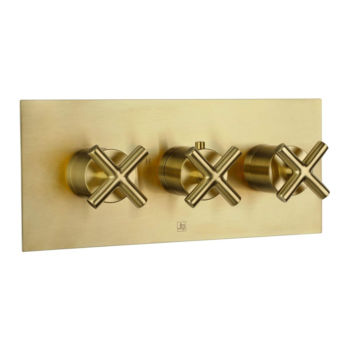 JTP Solex Brushed Brass Thermostatic Concealed 2 Outlet Horizontal Shower Valve (6693ABBR)