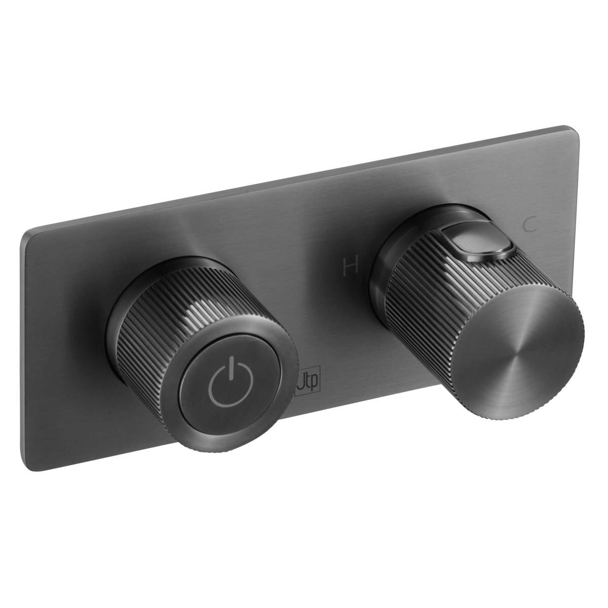 JTP Evo Brushed Black Thermostatic Concealed Push Button 2 Outlet Shower Valve (67122BBL)