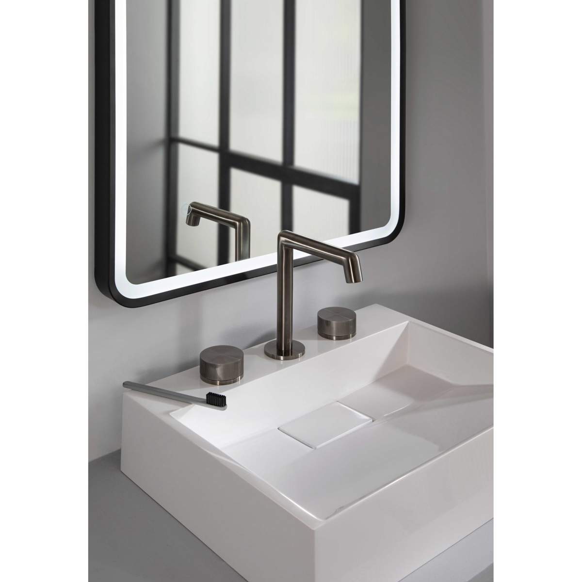 JTP Evo Brushed Black 3 Hole Deck Mounted Basin Mixer (67193BBL)