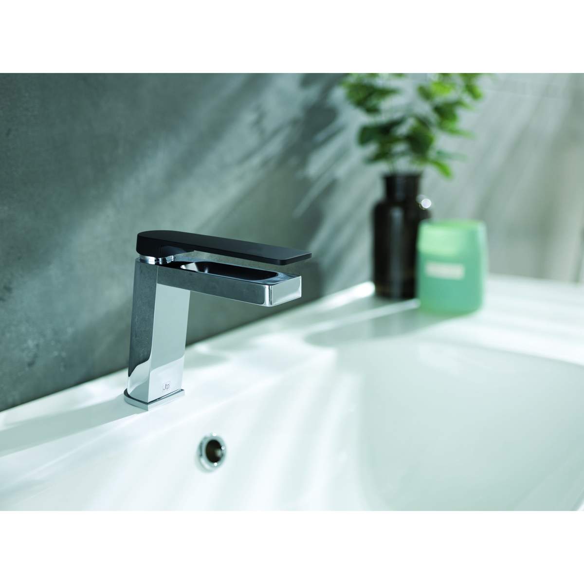 JTP Axel Single Lever Basin Mixer with Matt Black Handle (74001MBH)