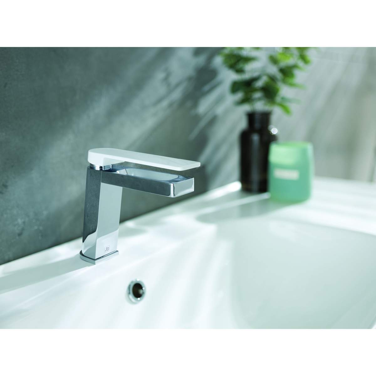 JTP Axel Single Lever Basin Mixer with Matt White Handle (74001MWH)