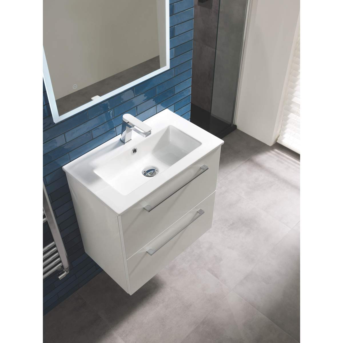 JTP Axel Single Lever Basin Mixer with Matt White Handle (74001MWH)