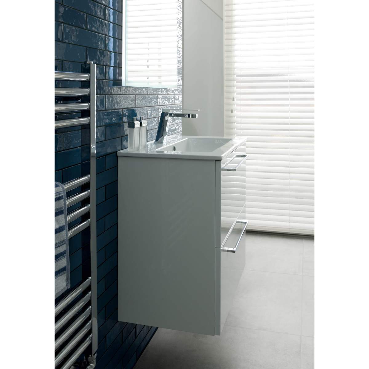 JTP Axel Single Lever Basin Mixer with Matt White Handle (74001MWH)