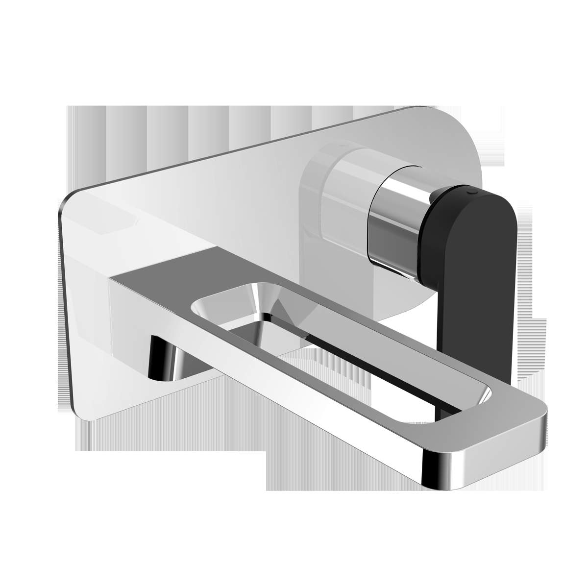 JTP Axel Single Lever Wall Mounted Basin Mixer with Matt Black Handle (74231MBH)