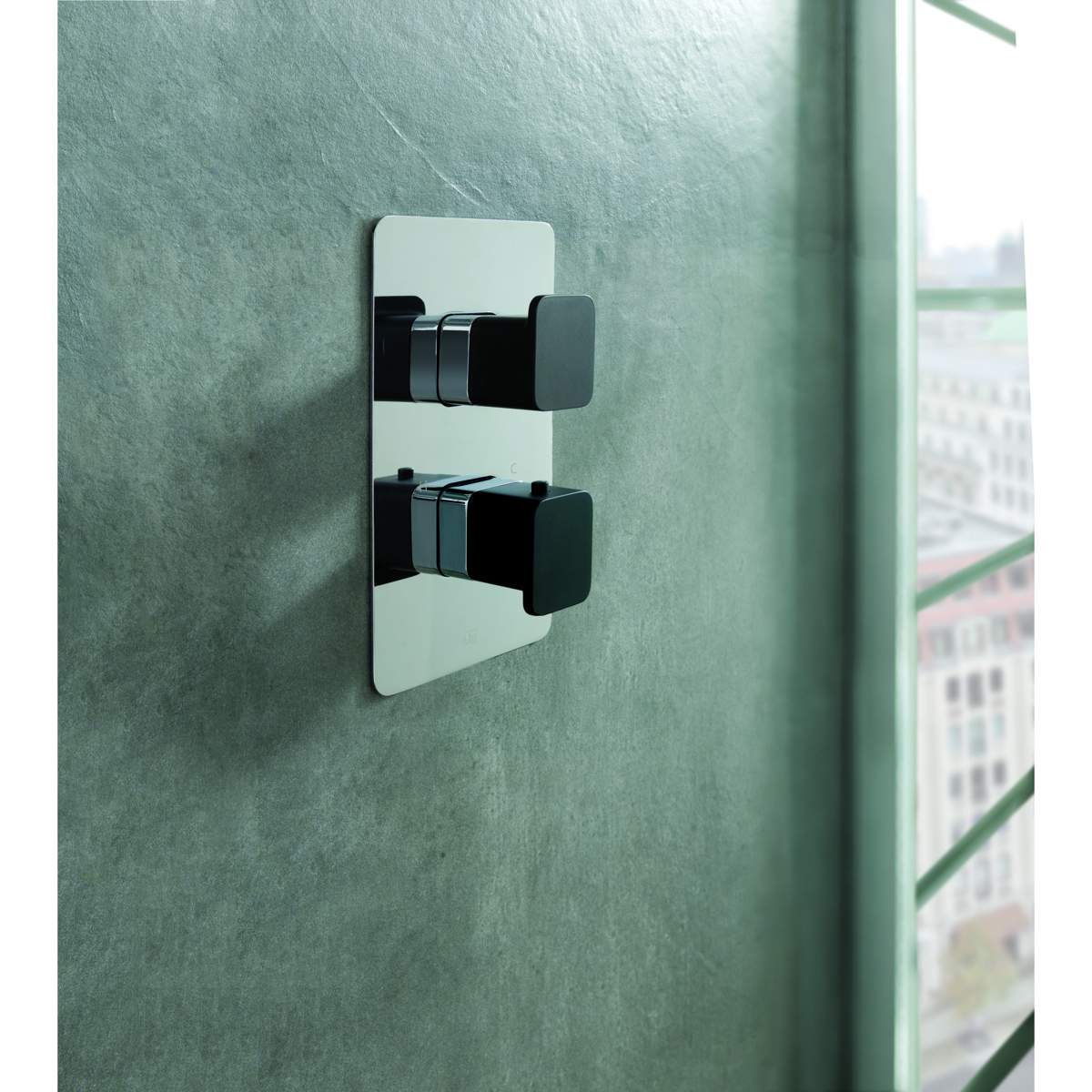 JTP Axel Thermostatic Concealed 1 Outlet Shower Valve with Matt Black Handle (74651MBH)