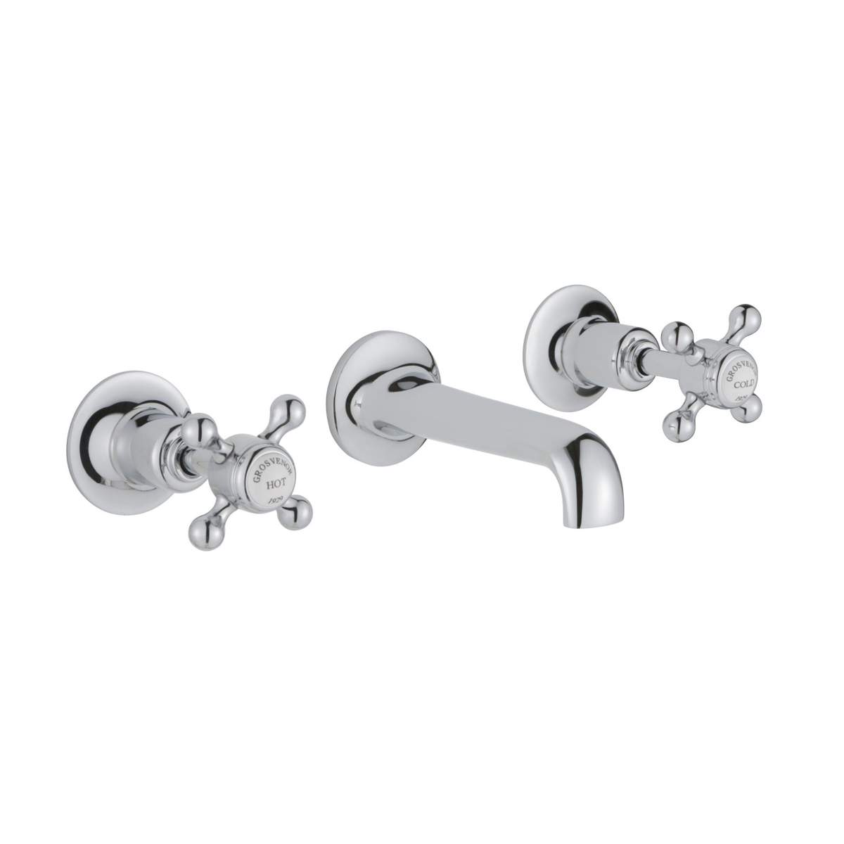 JTP Grosvenor Cross Chrome 3 Hole Basin Mixer (76089A)