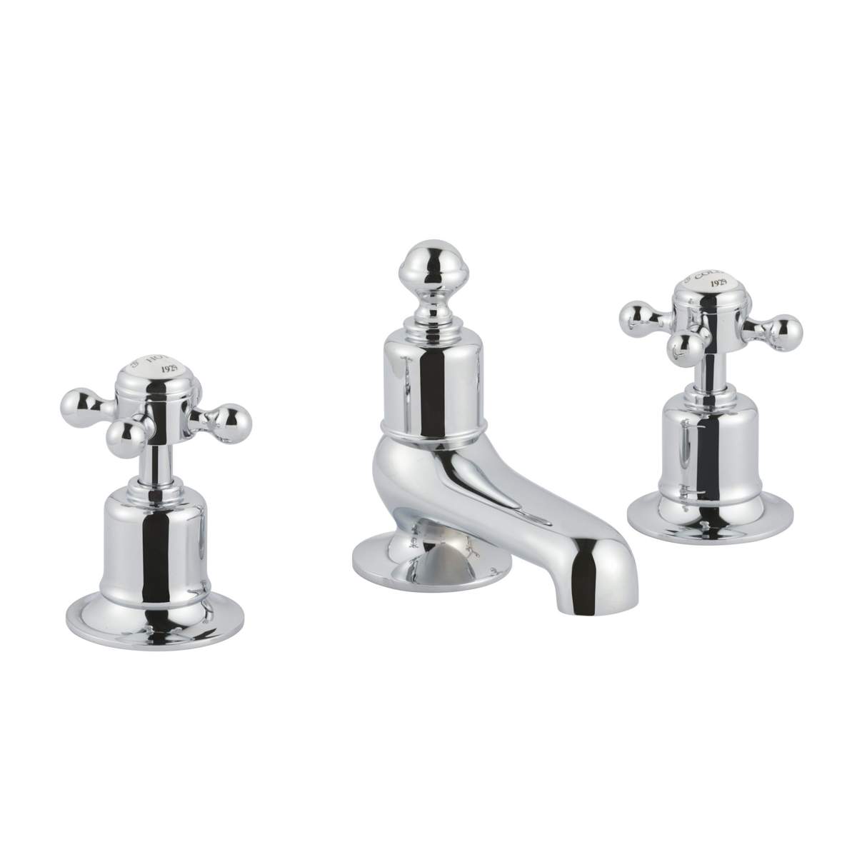 JTP Grosvenor Cross Chrome 3 Hole Deck Mounted Bath Filler (76095)