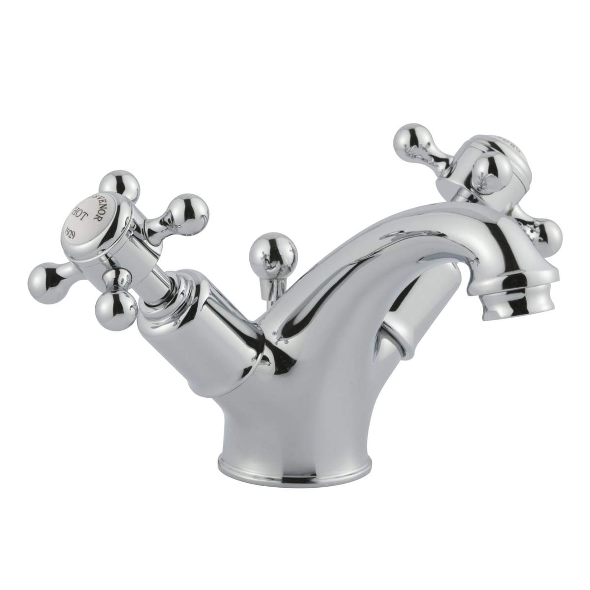 JTP Grosvenor Cross Chrome Basin Mixer with Pop-Up Waste (76169)