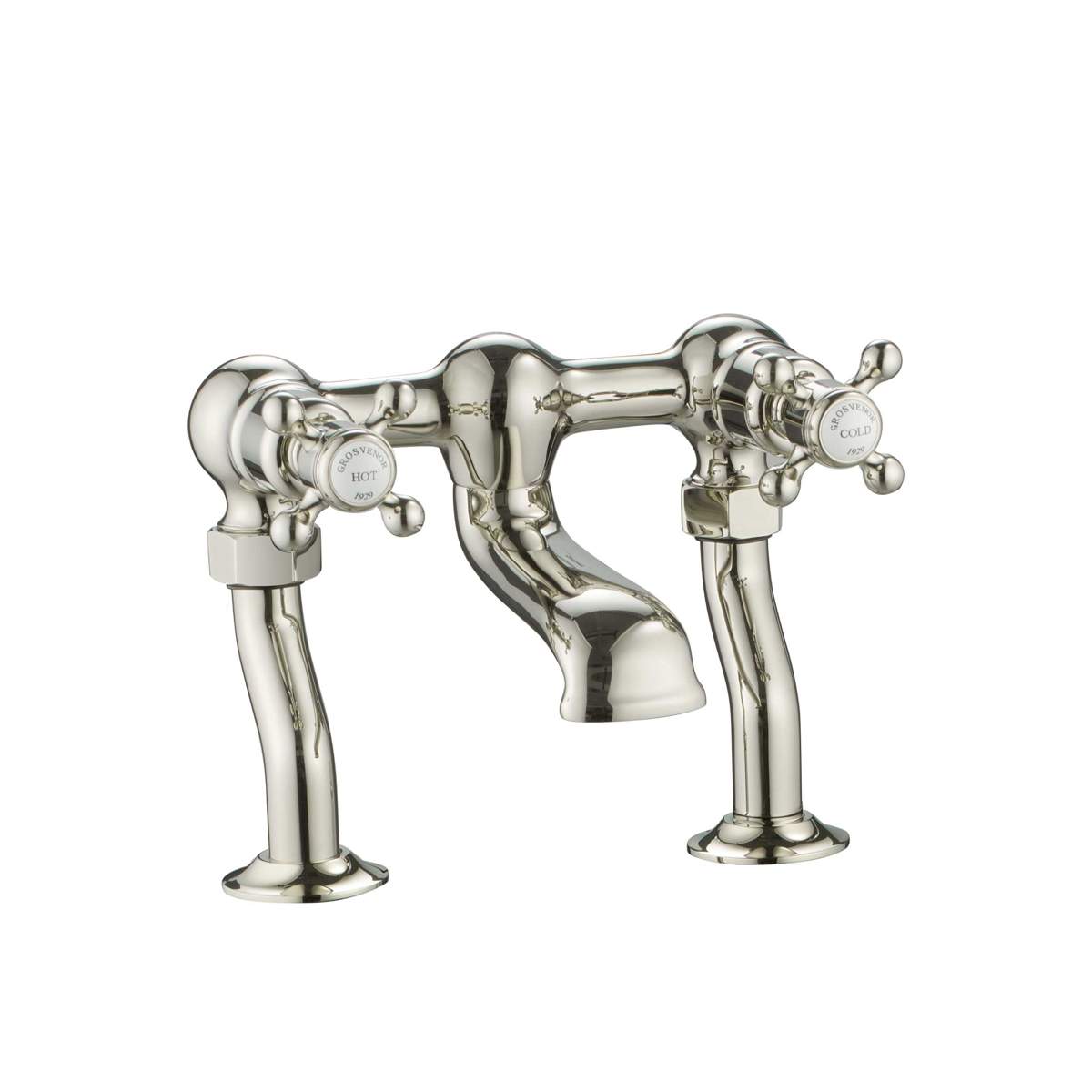 JTP Grosvenor Cross Nickel Deck Mounted Bath Filler (76223NK)