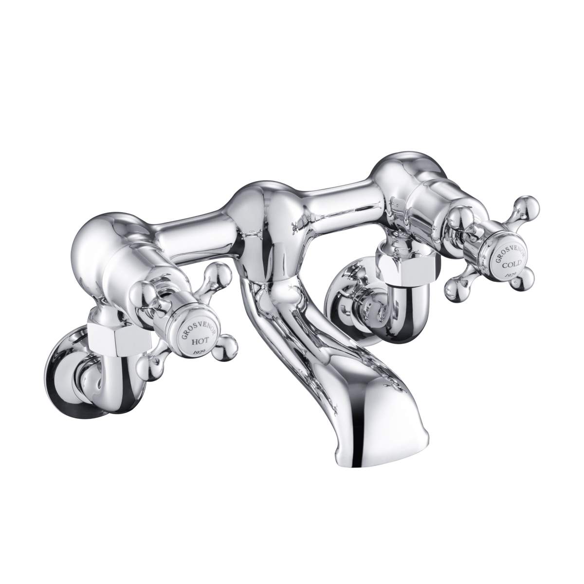 JTP Grosvenor Cross Chrome Wall Mounted Bath Filler (76223WM)