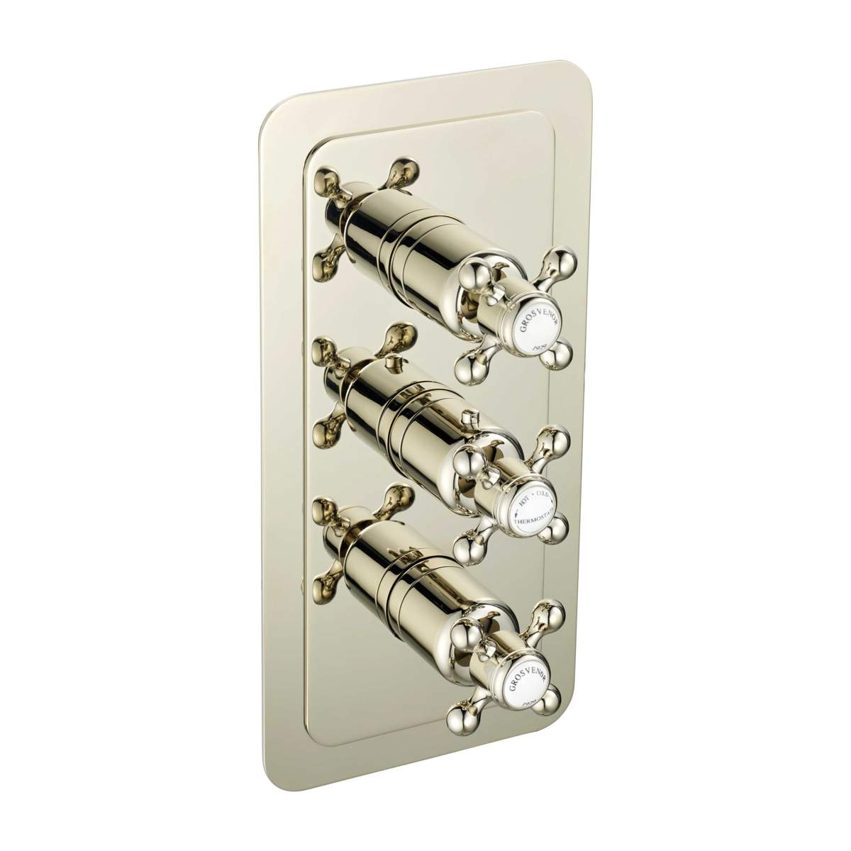 JTP Grosvenor Cross Nickel Thermostatic 2 Outlet Shower Valve (76690NK)