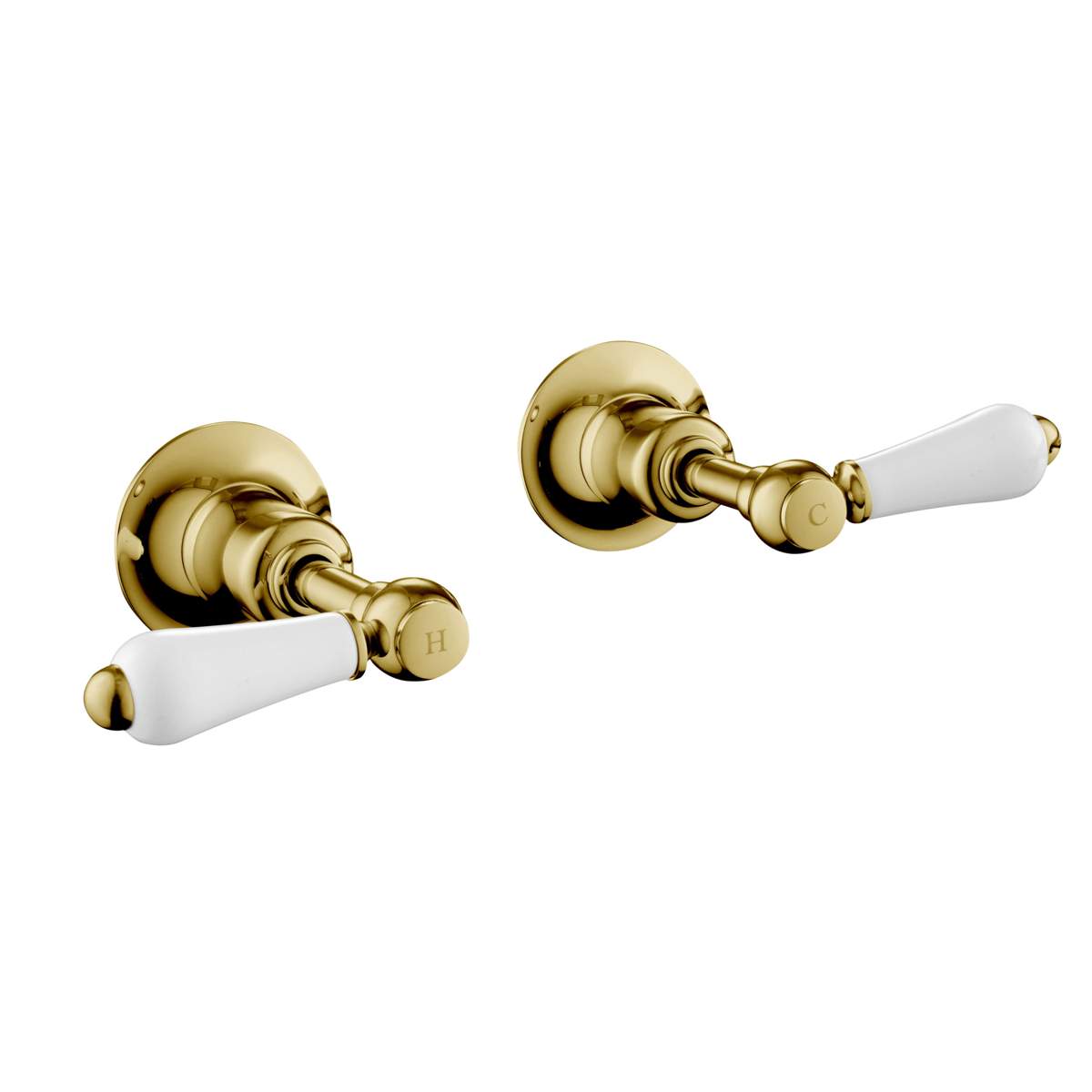 JTP Grosvenor Lever Antique Brass Edition Wall Valves (85089G)