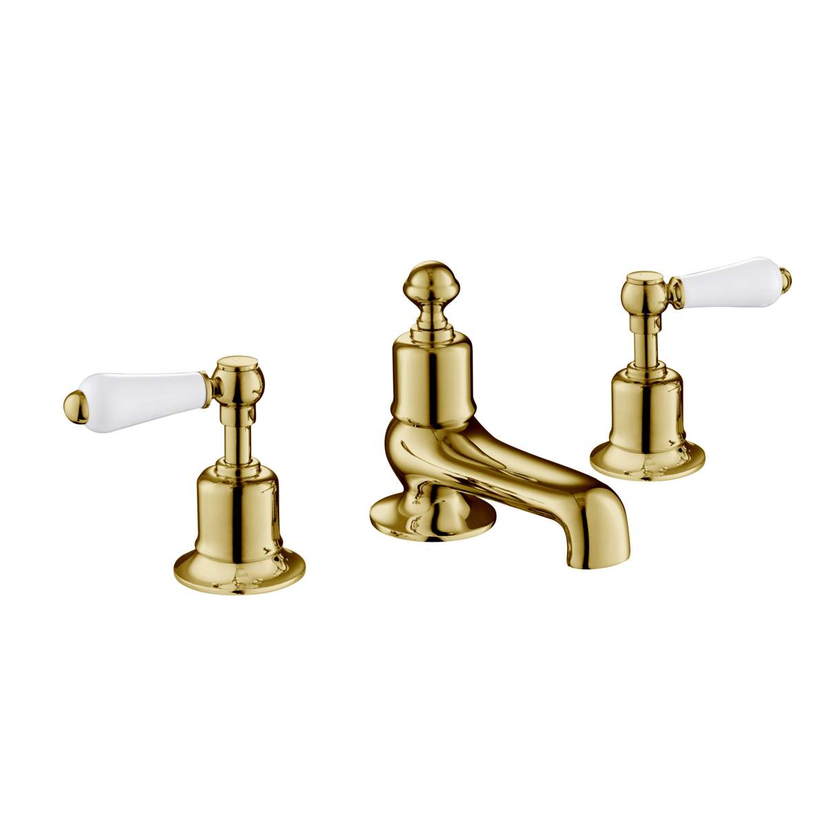 JTP Grosvenor Lever Antique Brass Edition 3 Hole Deck Mounted Bath Filler (85095G)