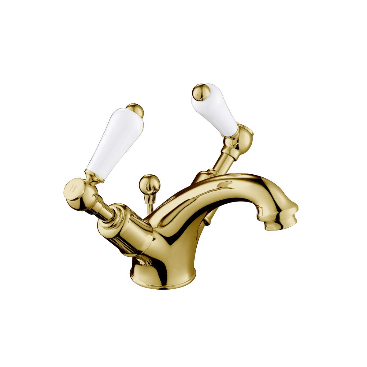 JTP Grosvenor Lever Antique Brass Edition Basin Mixer with Pop-Up Waste (85169G)