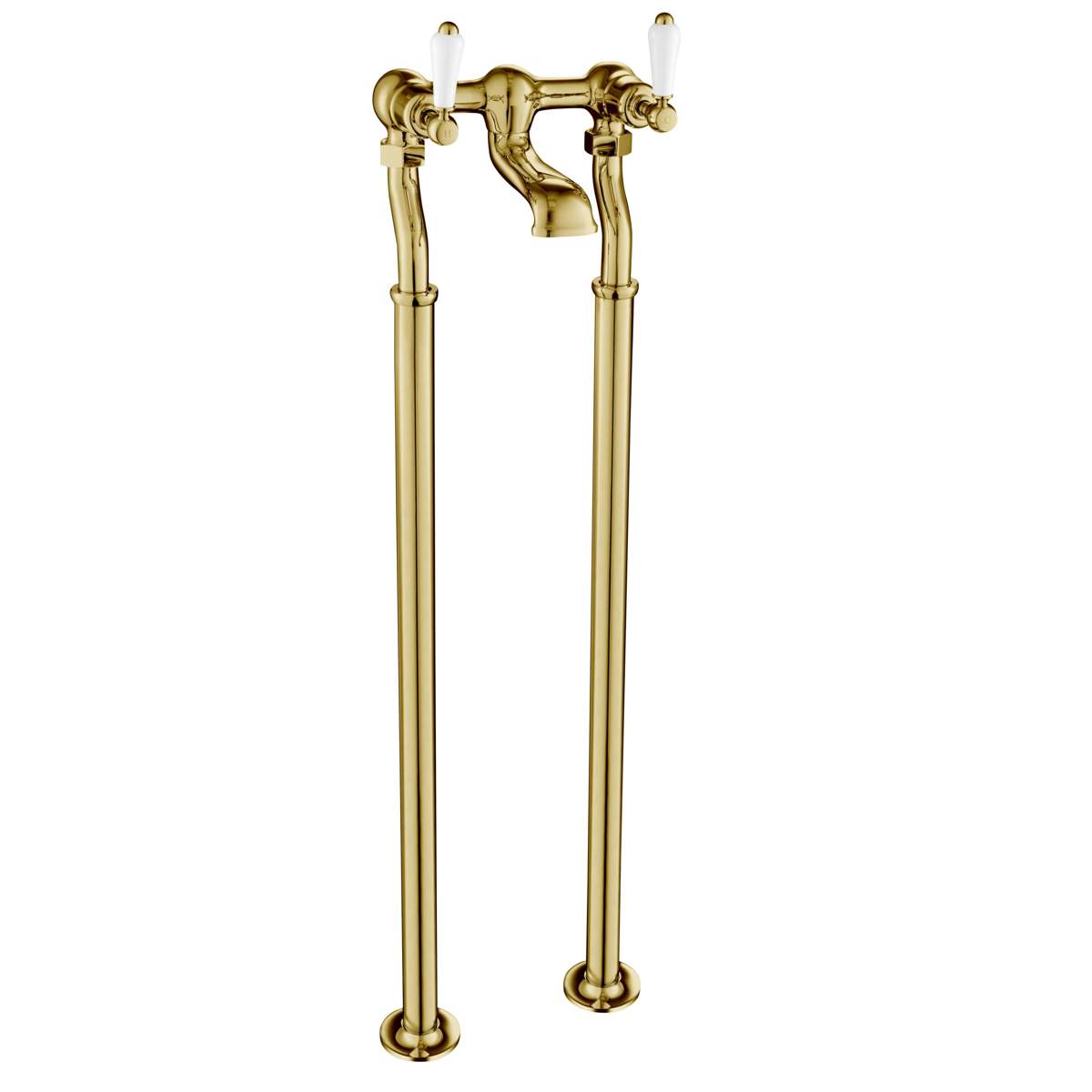 JTP Grosvenor Lever Antique Brass Edition Freestanding Bath Filler (85223FSG)