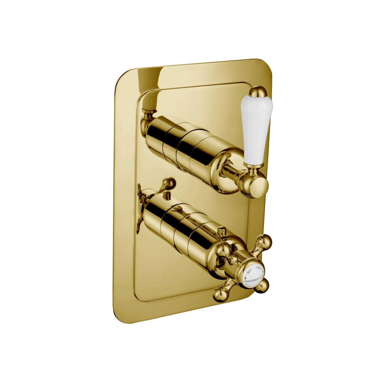 JTP Grosvenor Lever Antique Brass Edition Thermostatic 2 Outlet Shower Valve (85671G)