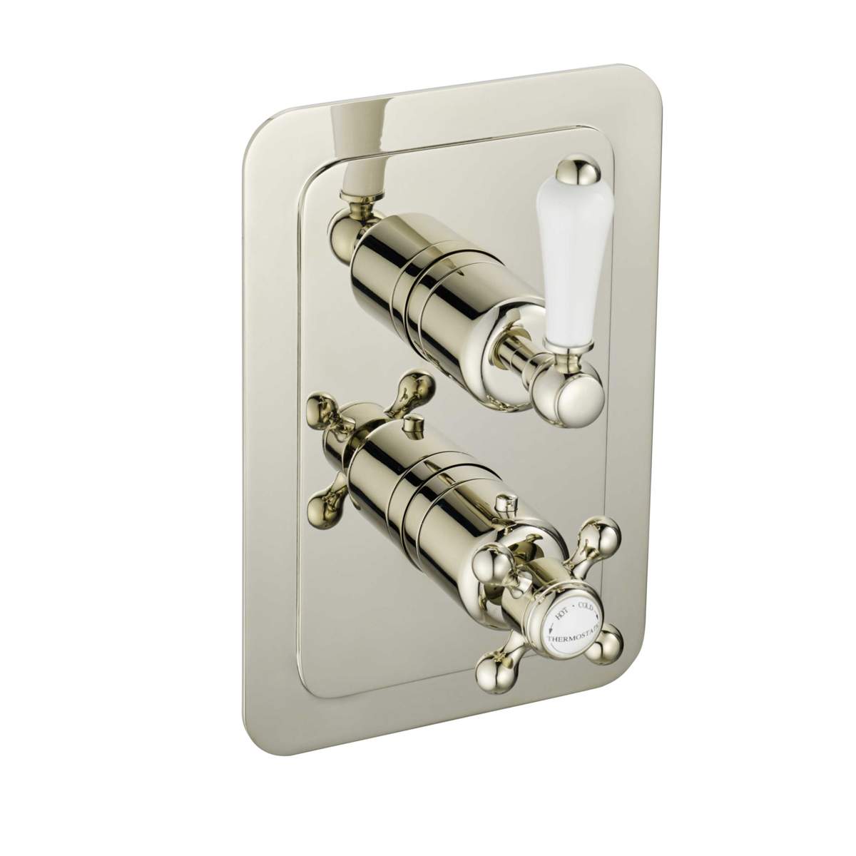 JTP Grosvenor Nickel Lever Thermostatic 2 Outlet Shower Valve (85671NK)