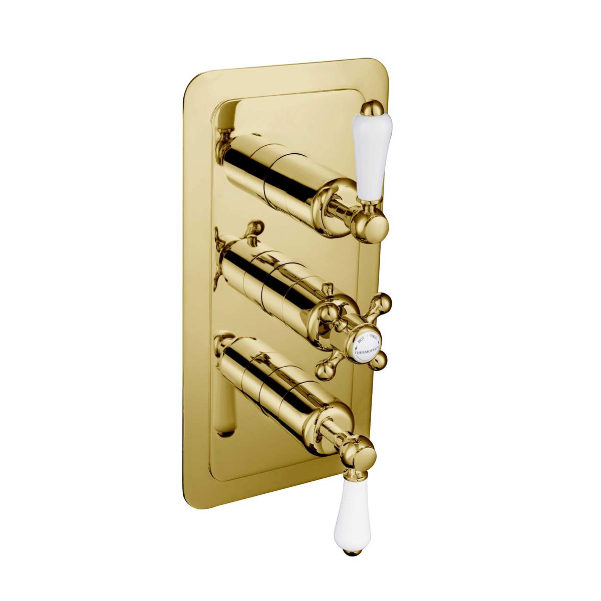 JTP Grosvenor Lever Antique Brass Edition Thermostatic 2 Outlet Shower Valve (85690G)