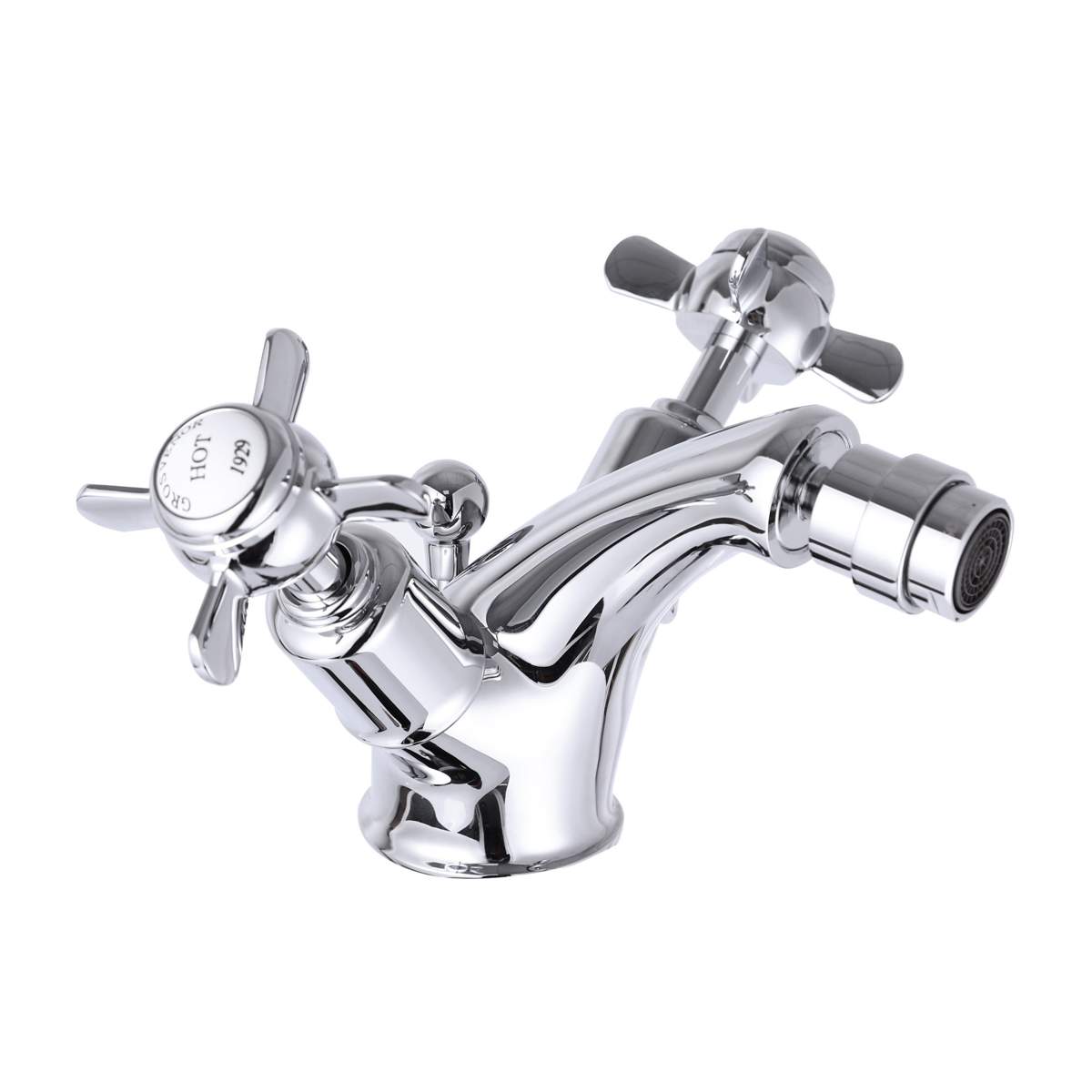 JTP Grosvenor Pinch Chrome Bidet Mixer with Pop-Up Waste (98013)