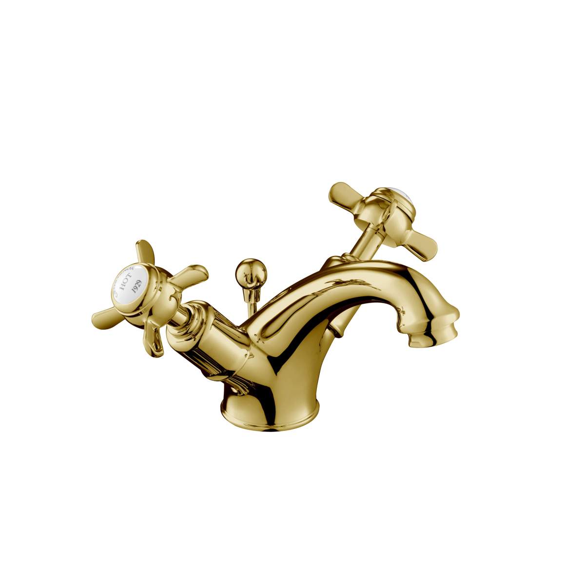 JTP Grosvenor Pinch Antique Brass Edition Basin Mixer with Pop-Up Waste (98169G)