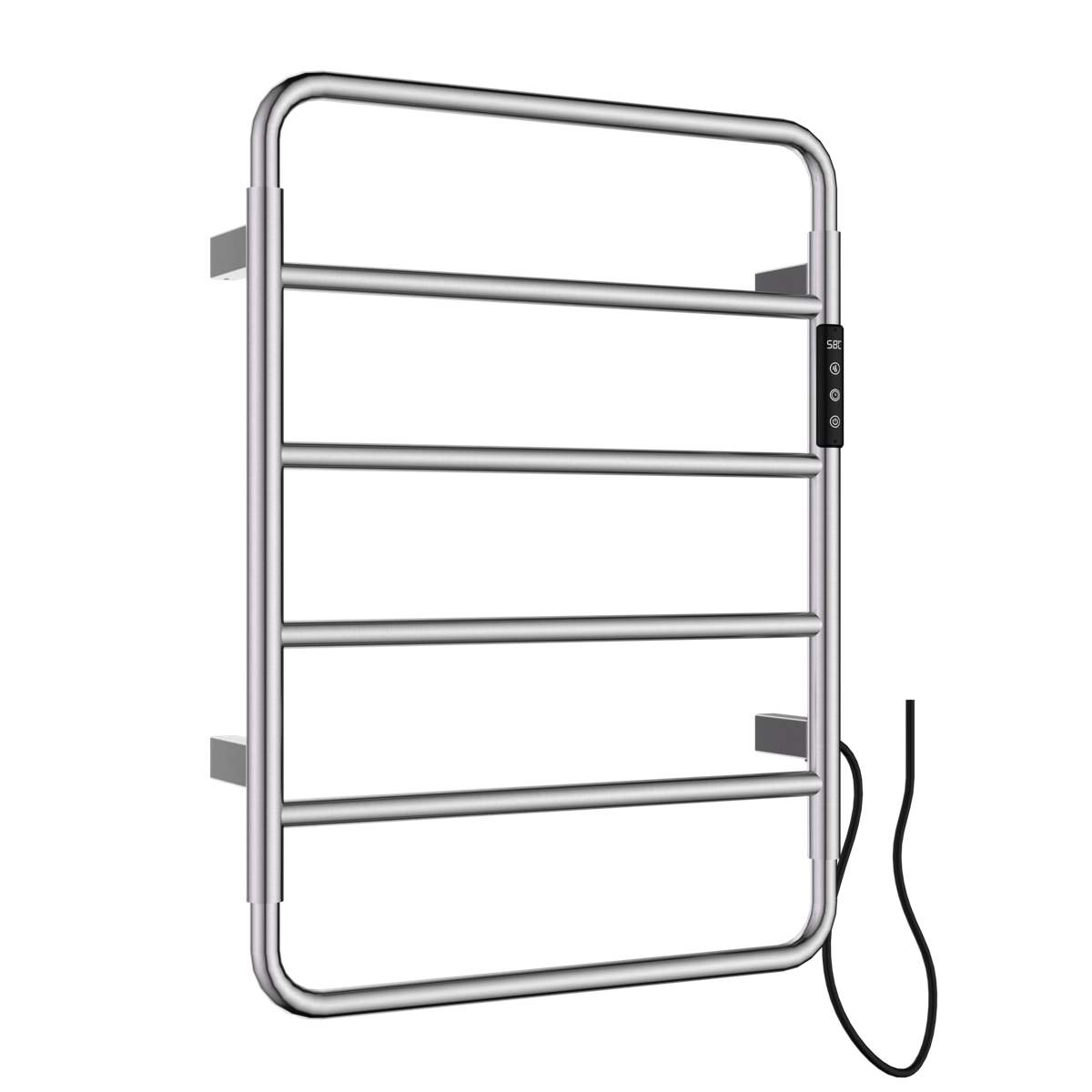 JTP Aero Brushed Black Electric Towel Radiator (AE640EBBL)