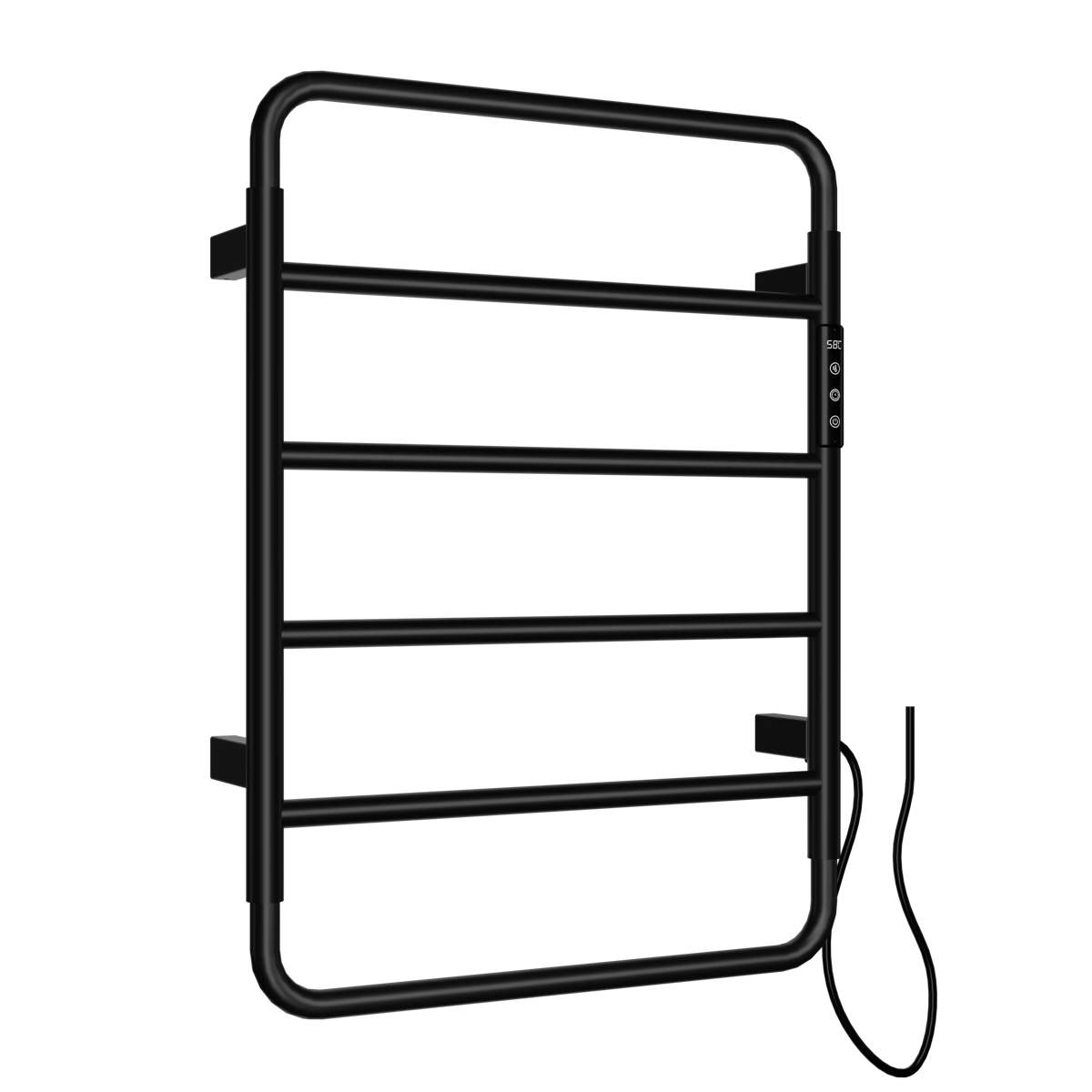 JTP Aero Matt Black Electric Towel Radiator (AE640EMB)