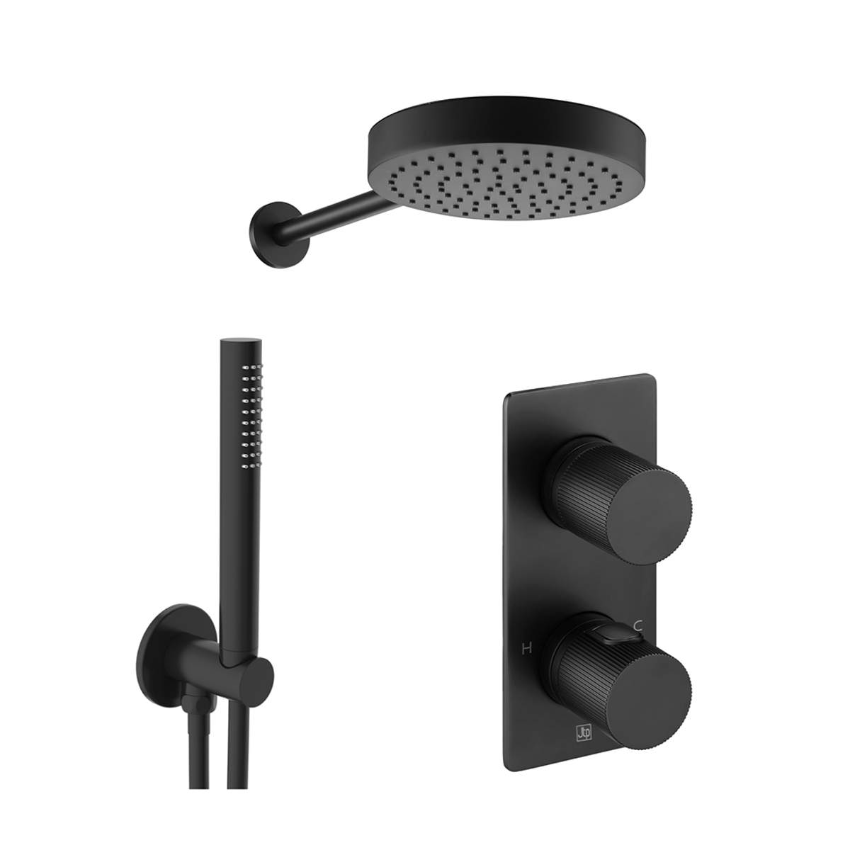 JTP Evo Matt Black 2 Outlet Shower Combination (COM 082)