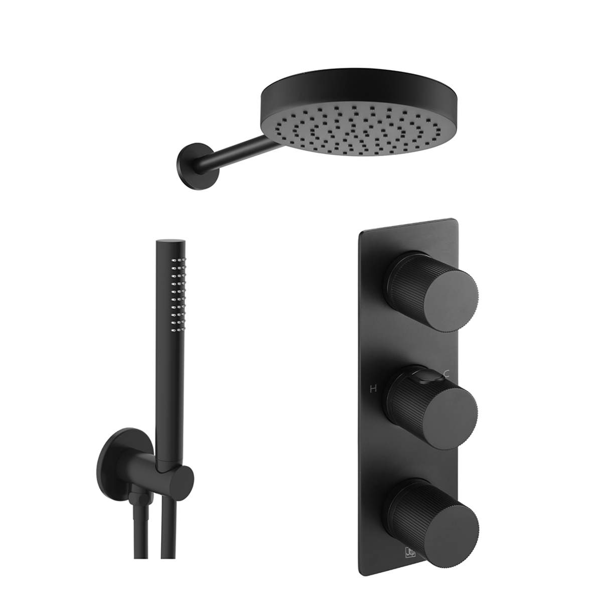 JTP Evo Matt Black 2 Outlet Shower Combination (COM 083)