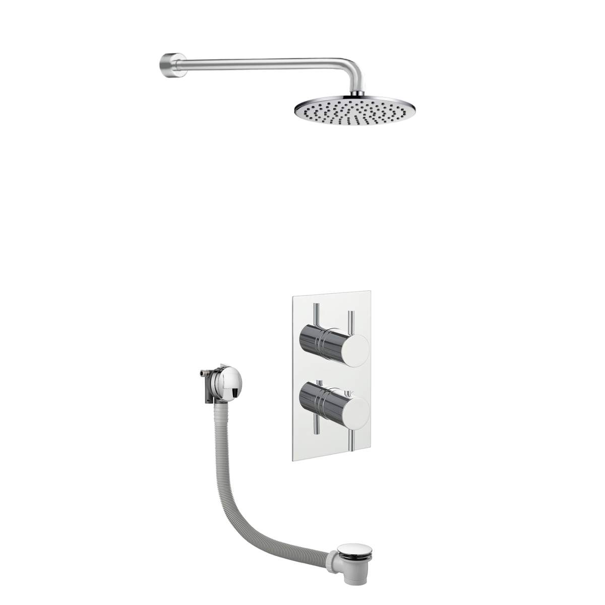 JTP Round Thermostat with Overhead Shower and Bath Filler (COM046)