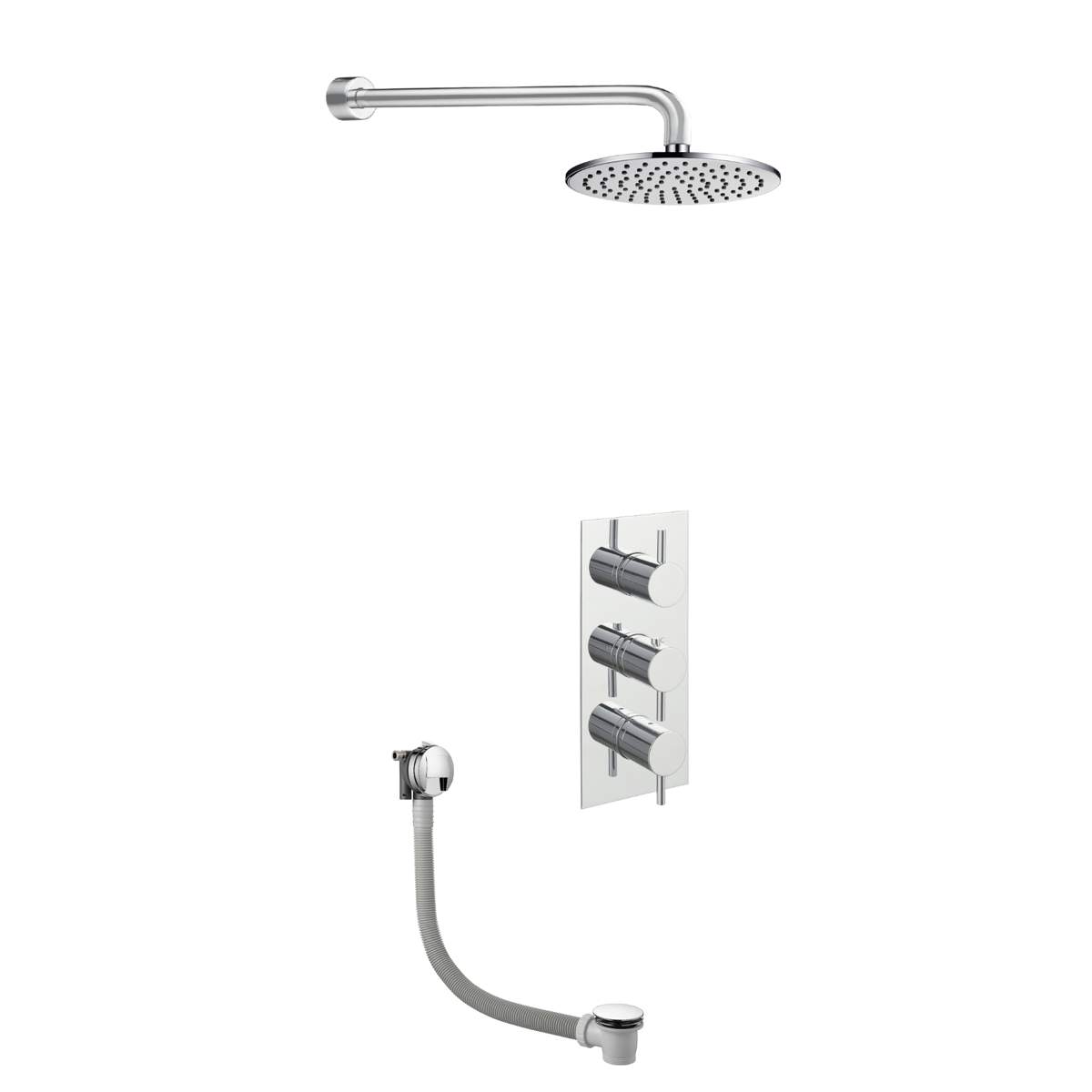 JTP Round Thermostat with Extractable Hand Shower and Bath Filler (COM049)