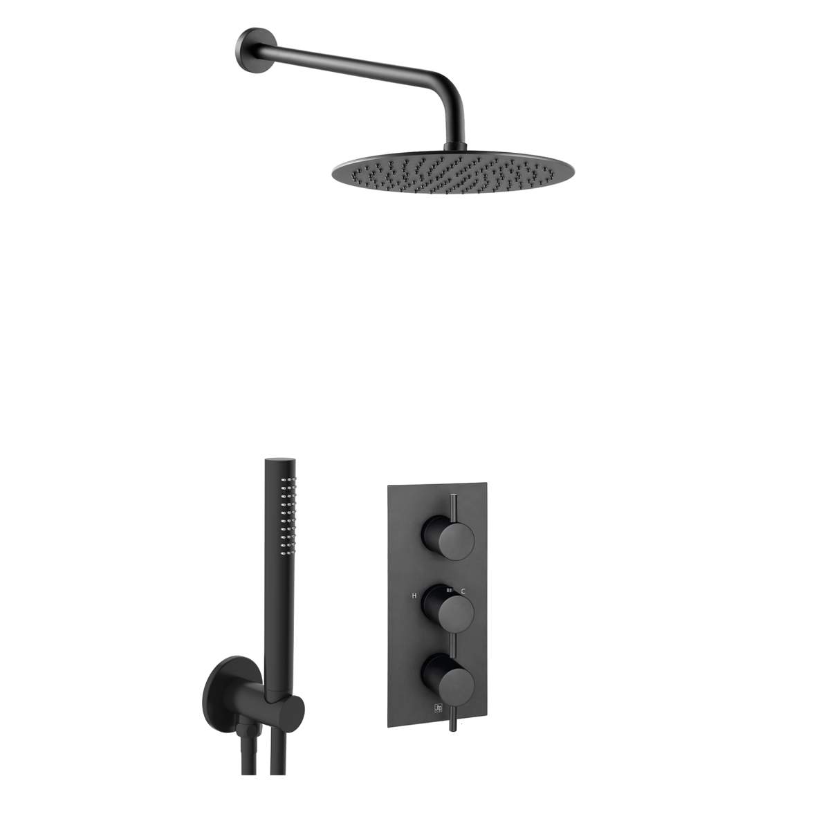 JTP Vos Matt Black 2 Outlet Shower Combination (COM075)