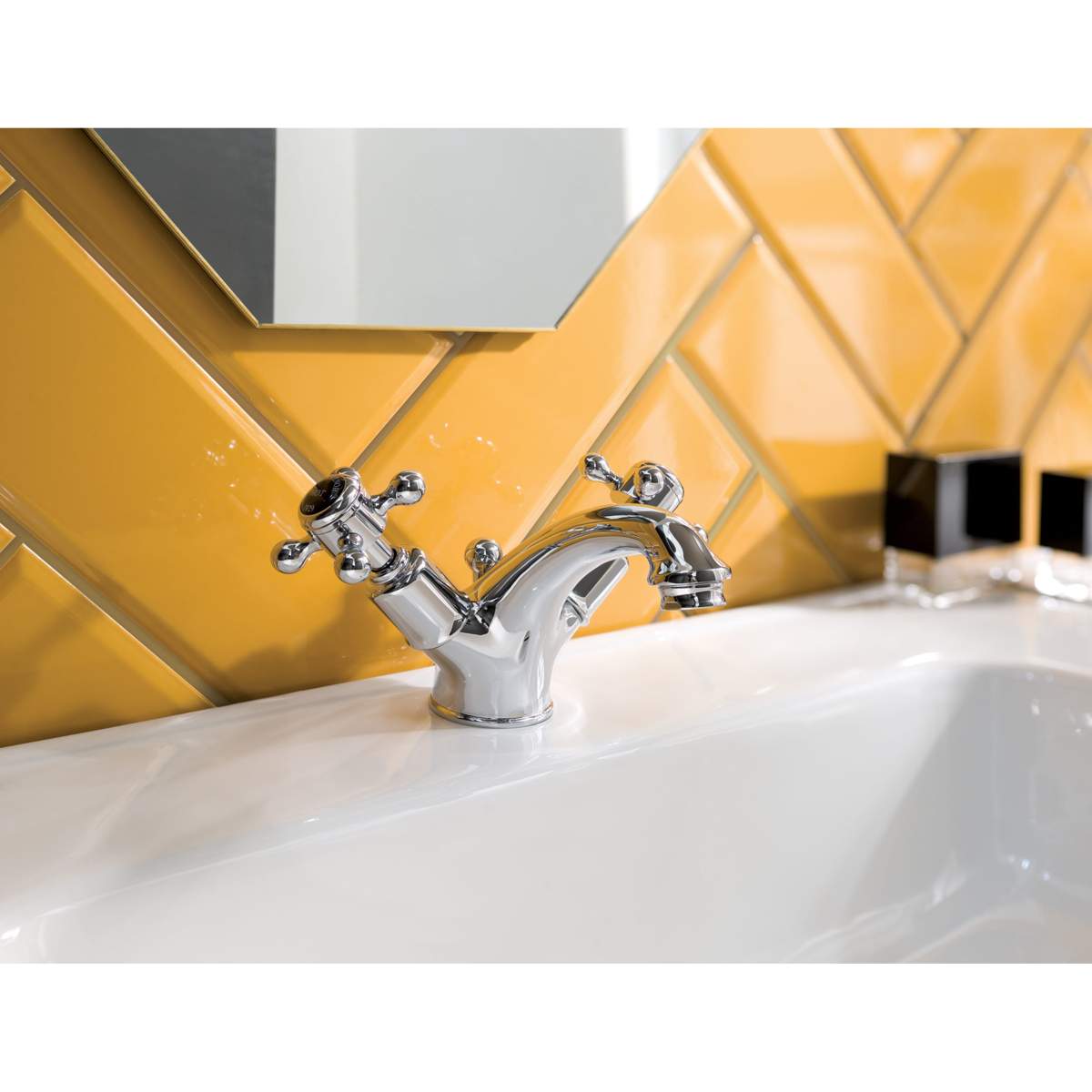 JTP Grosvenor Cross Black Edition Basin Mixer with Pop-Up Waste (GB76169)