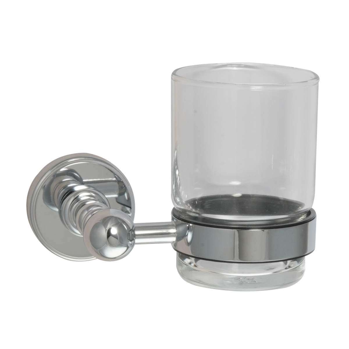 JTP Grosvenor Cross Chrome Tumbler Holder Clear Glass (GR141CH)