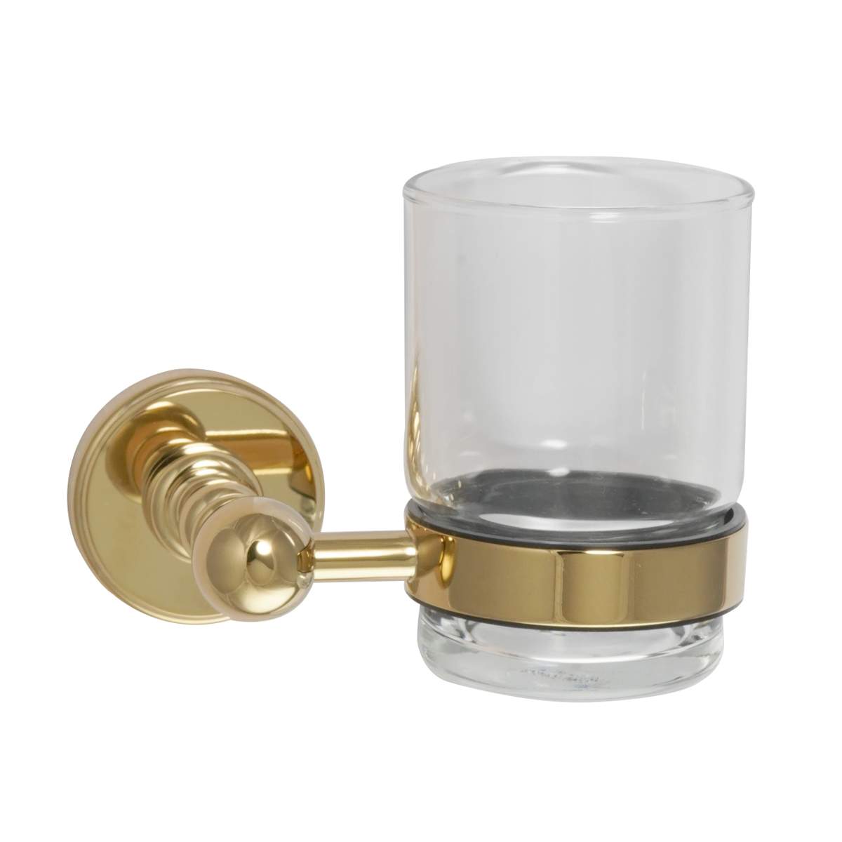 JTP Grosvenor Cross Antique Brass Edition Tumbler Holder Clear Glass (GR141G)