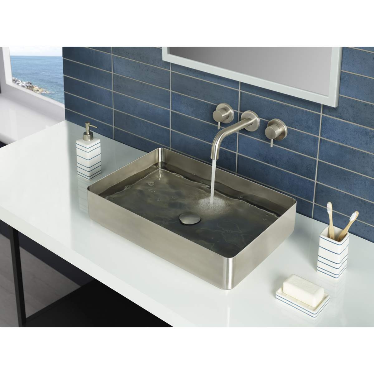 JTP Inox Wall Mounted Basin Mixer (IX089A)