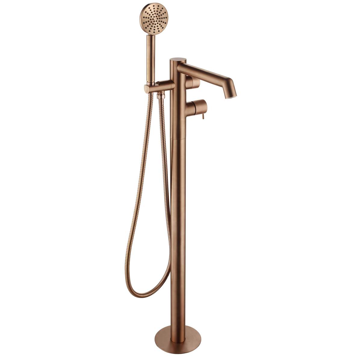 JTP Evo Brushed Bronze Floor Standing Bath Shower Mixer with Lever and Kit (LH61534BRZ)