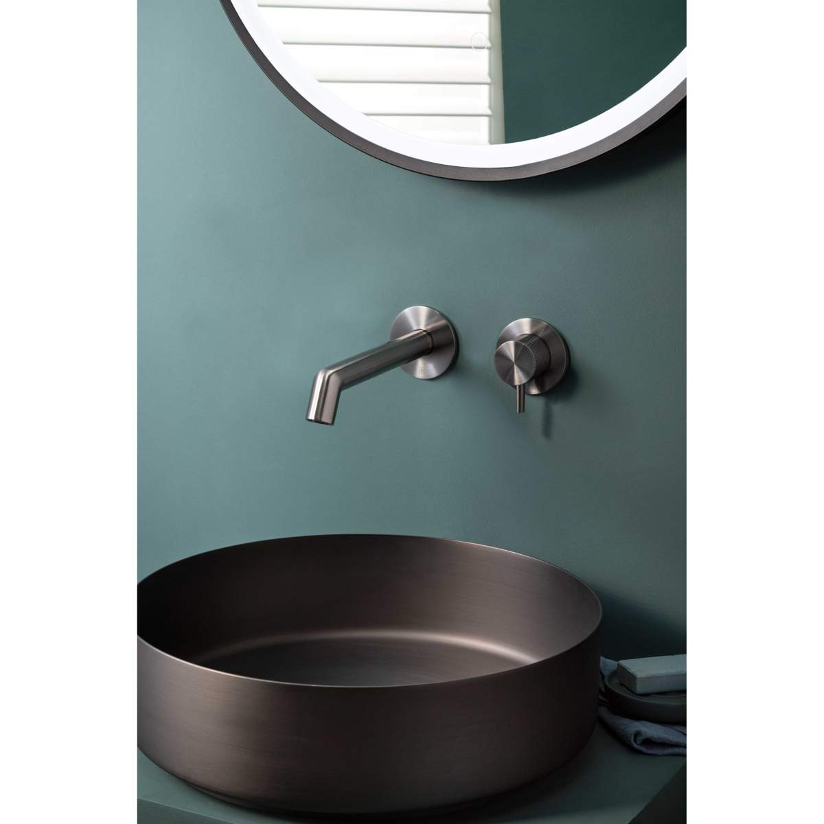 JTP Evo Brushed Black Wall Mounted Basin Mixer with Lever (LH67273BBLMP)
