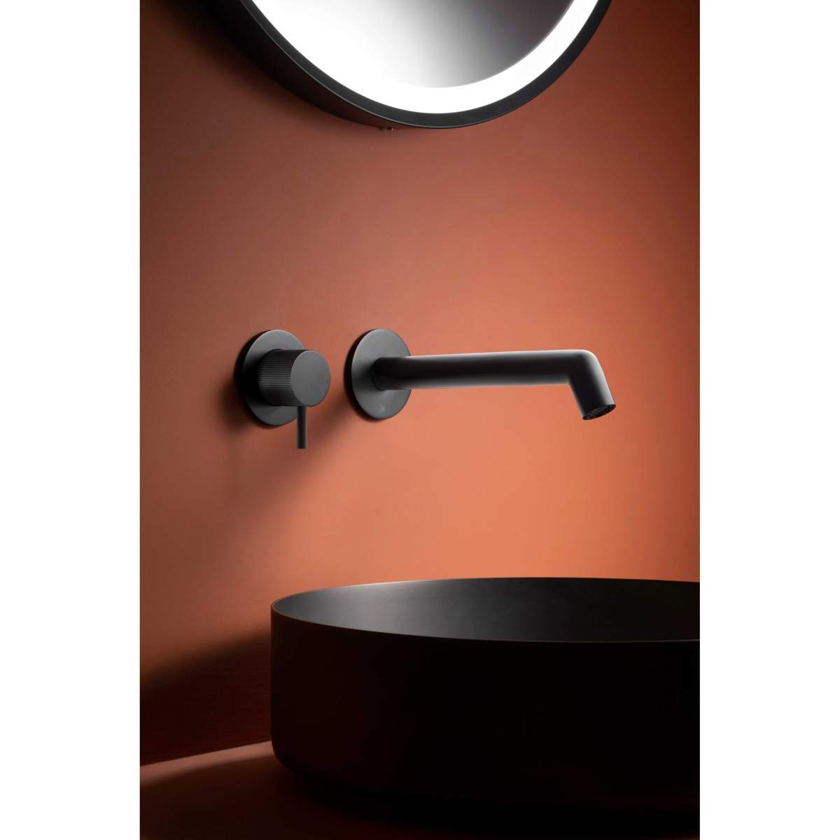 JTP Evo Matt Black Wall Mounted Basin Mixer with Lever (LH68273MBMP)