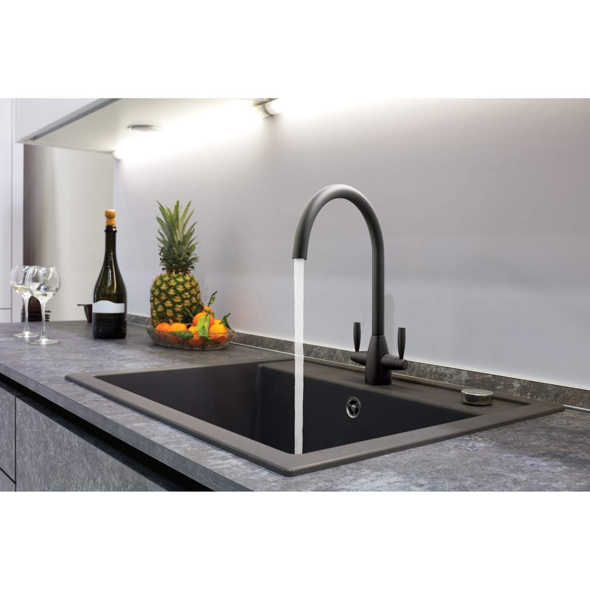 JTP Blink Matt Black Sink Mixer (MBBL182)