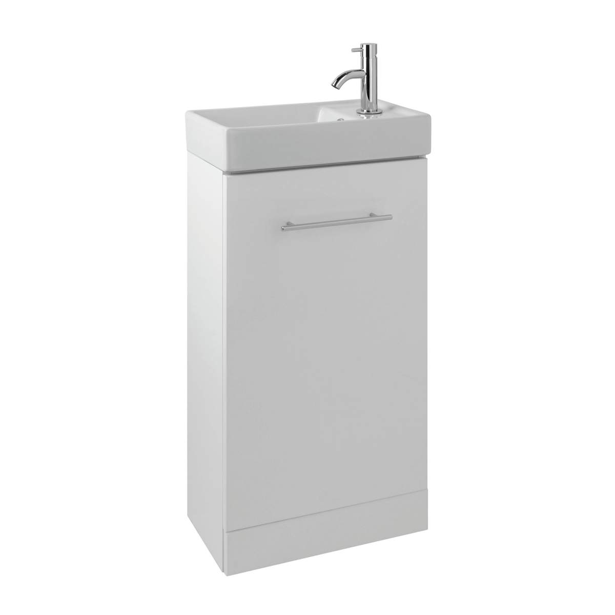 JTP Pace Units 400mm Floor Mounted Unit with Basin in White (PFS402W + P400BS)