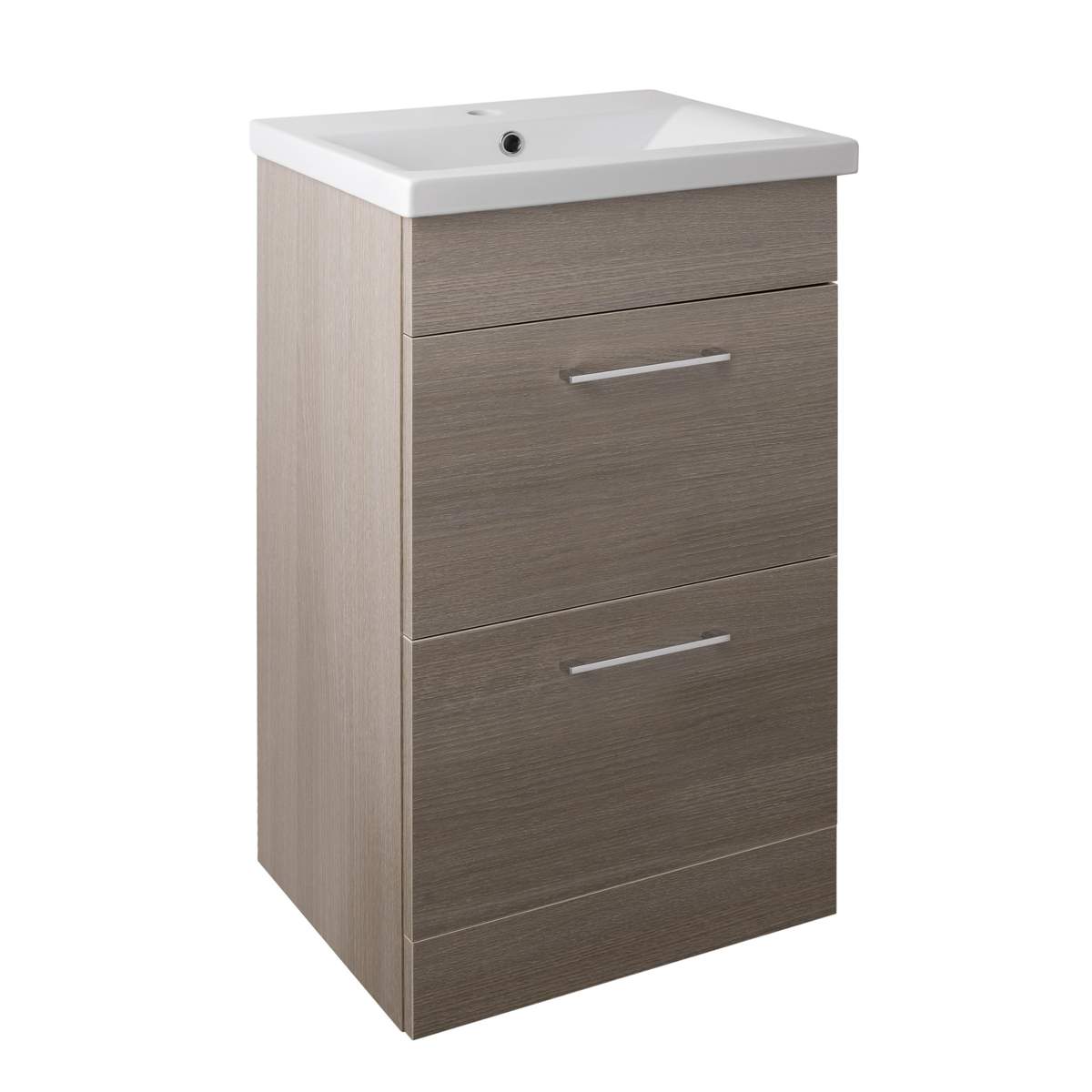 JTP Pace Units 500mm Floor Standing Unit with Drawers and Basin in Grey (PFS501GR + P500BS)