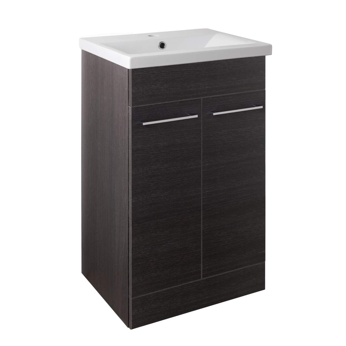 JTP Pace Units 500mm Floor Standing Unit with Doors and Basin in Black (PFS502BK + P500BS)
