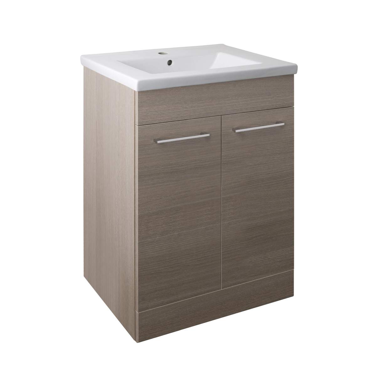 JTP Pace Units 600mm Floor Mounted Unit with Doors and Basin in Grey (PFS602GR + P600BS)