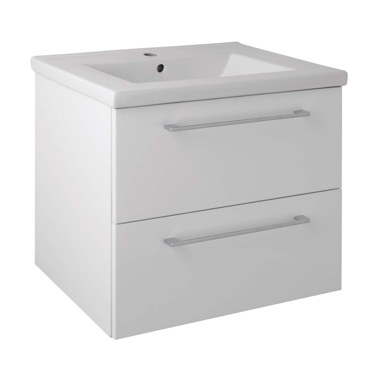 JTP Pace Units 600mm Wall Mounted Unit with Drawers and Basin in White (PWM603W + P600BS)