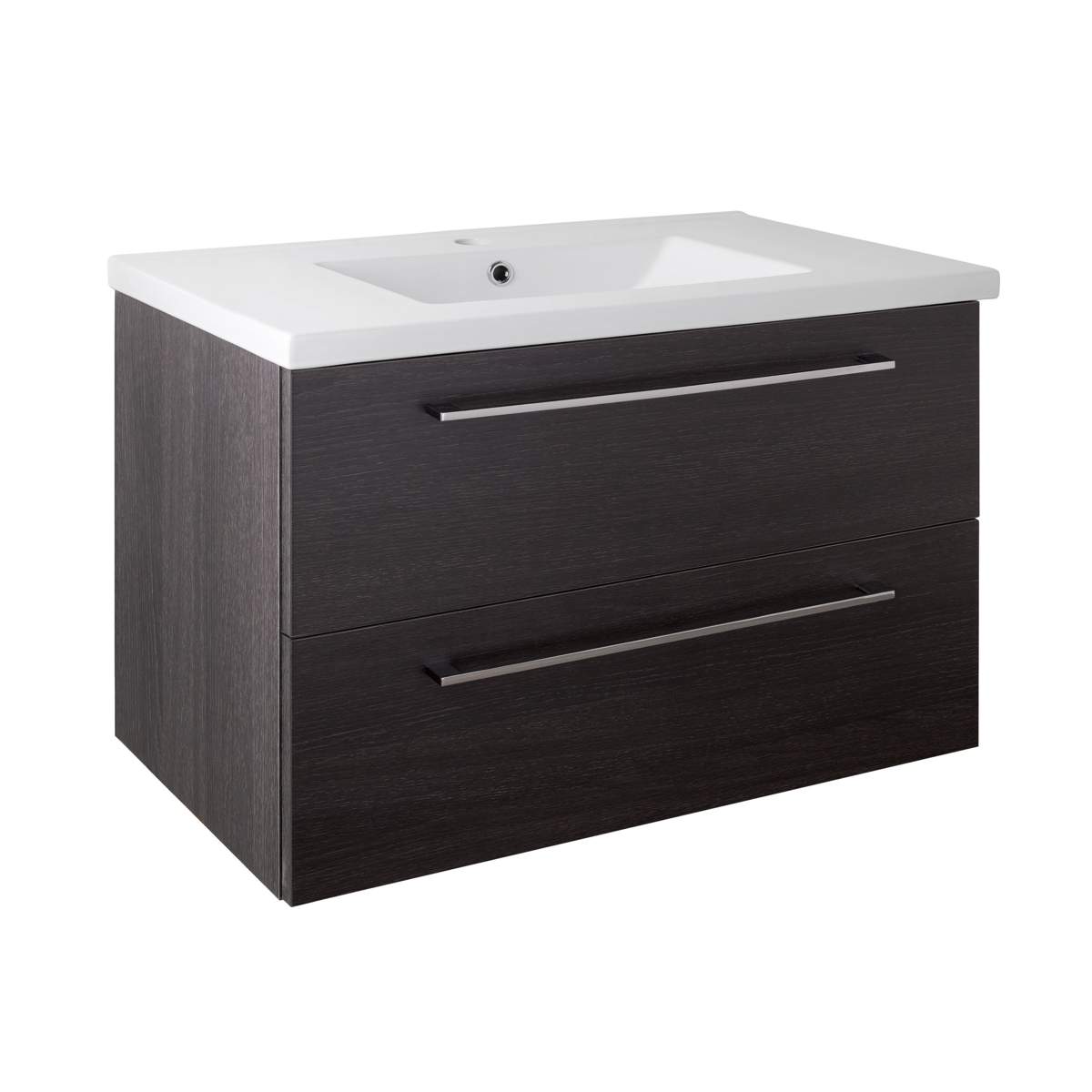 JTP Pace Units 800mm Wall Mounted Unit with Drawers and Basin in Black (PWM803BK + P800BS)
