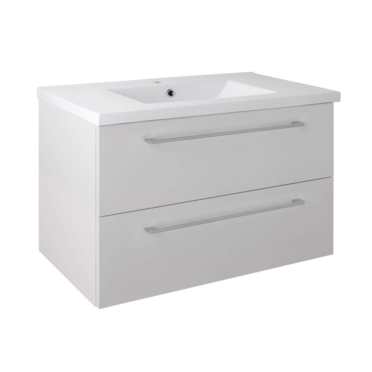 JTP Pace Units 800mm Wall Mounted Unit with Drawers and Basin in White (PWM803W + P800BS)